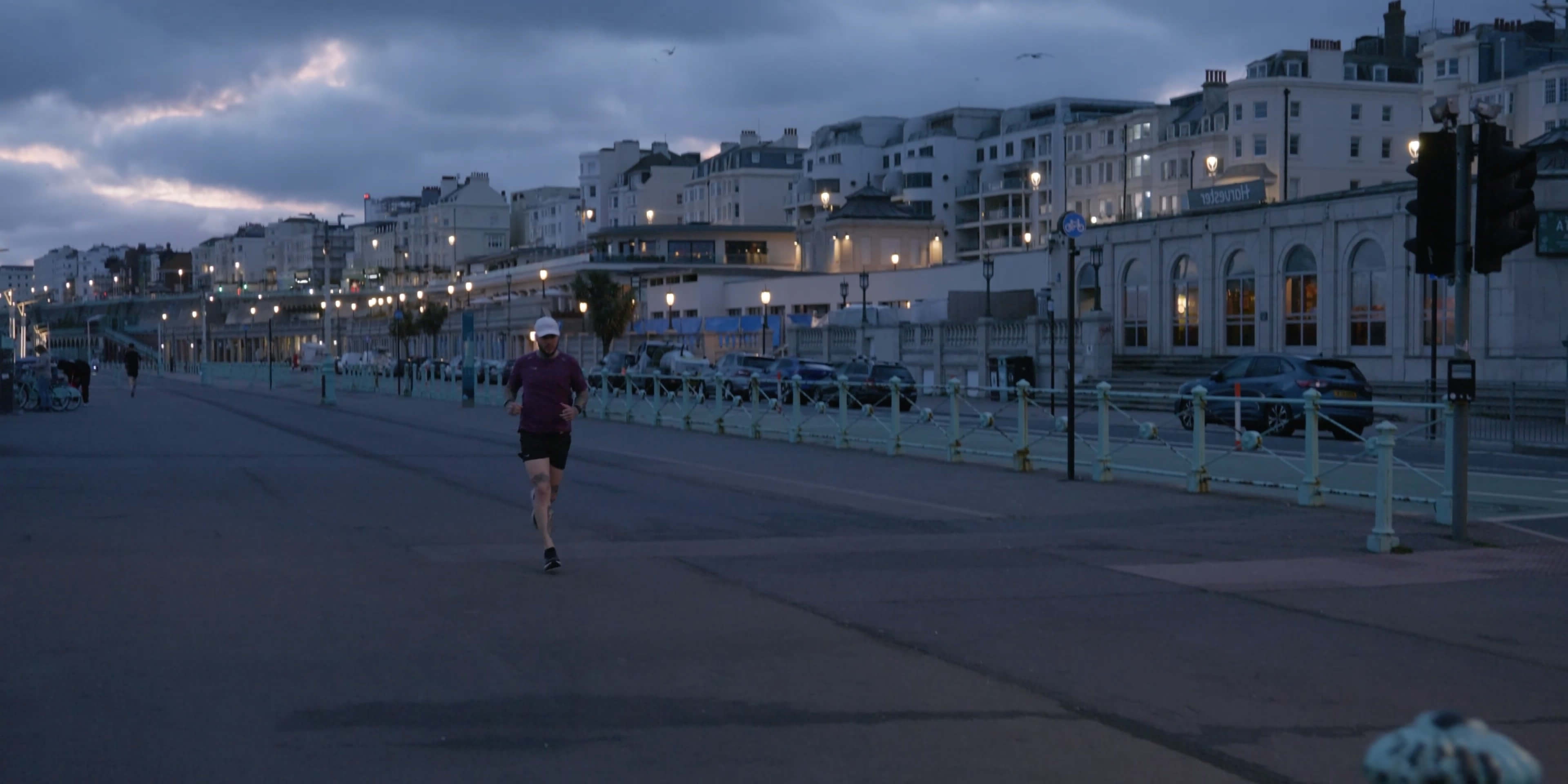 Man jogging on the pavement